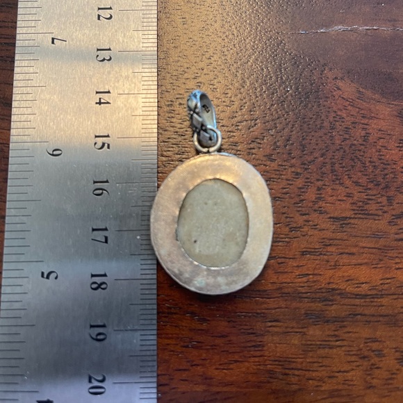 Unrefined abalone pendant sterling silver 925 marked - Picture 3 of 4